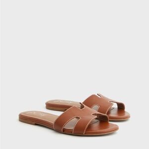 French Sole FS/NY Leather Alibi Sandals in Cognac